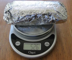 The Taco Roco steak burrito looked huge but weighed only 526 grams, less than Taqueria Santa Cruz.